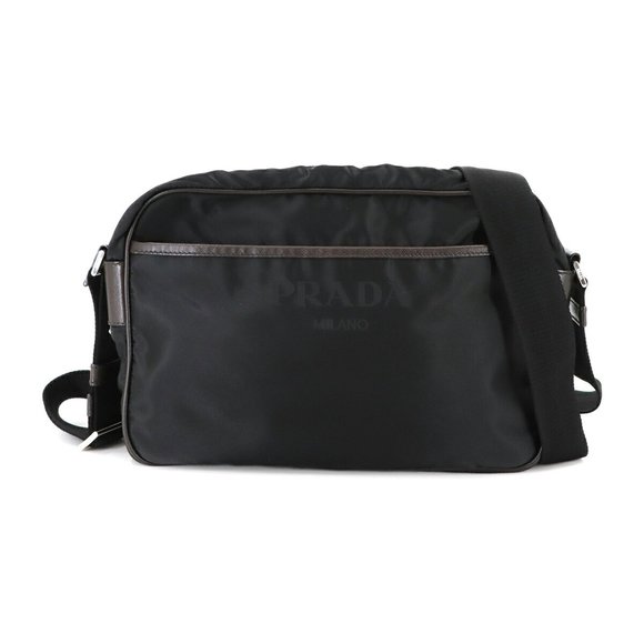 PRADA Black Leather Saffiano Shoulder Bag - Picture 1 of 9